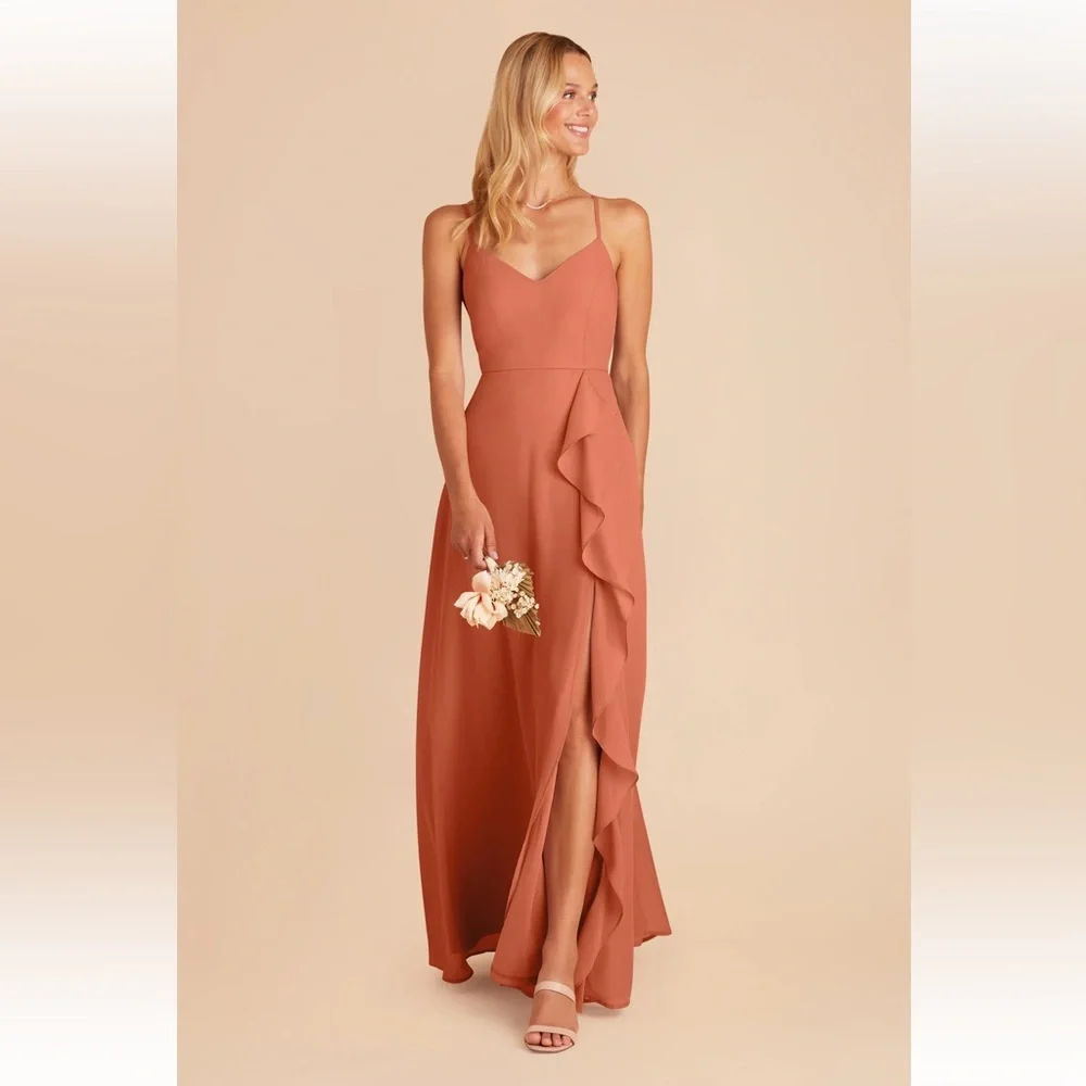 Birdy Grey Chiffon Terracotta Bridesmaid Dress - Picture 3 of 4